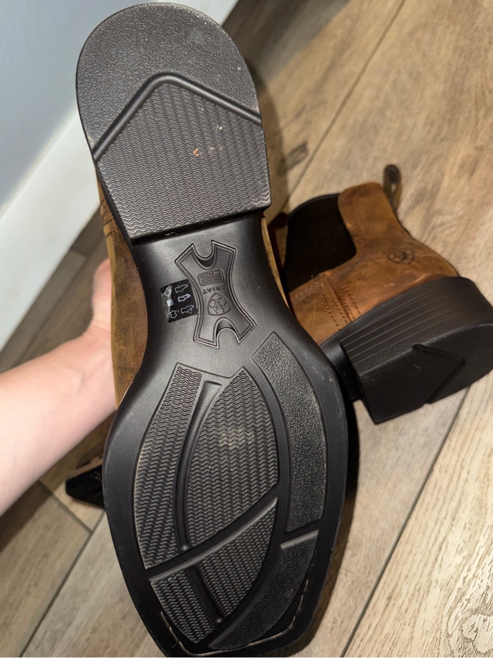Ariat Brown Leather Western Chelsea Boots - Picture 4 of 5